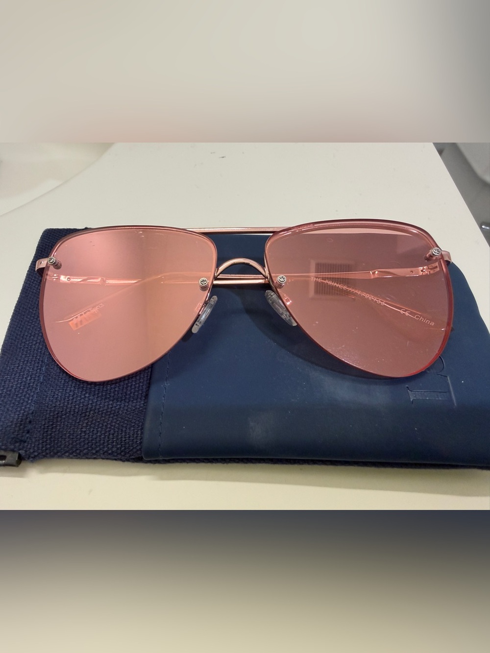 Le Spec Prince Rose Gold Aviator Sunglasses